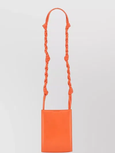 Jil Sander Padded Braided Shoulder Bag In Orange