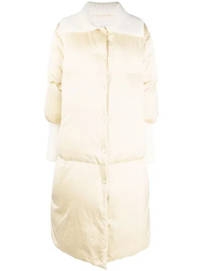 Jil Sander Padded Contrast Coat In Nude