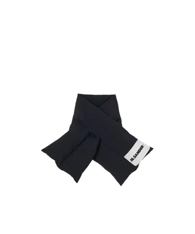 Jil Sander Down Scarf In Black