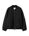 Jil Sander Padded Gabardine Bomber Jacket In Black