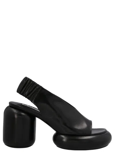Jil Sander Padded Heel Sandals In Black