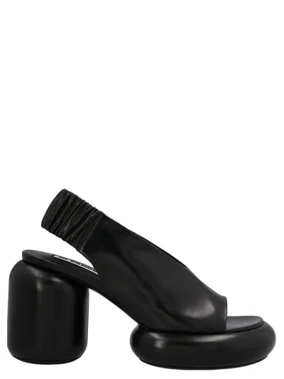Jil Sander Padded Heel Sandals In Black