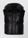 Jil Sander Leather Padded Gilet In Black