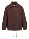 Jil Sander 'collared Drawstring Elasticated Cuffs Jacket' In Brown