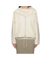 Jil Sander Short Down Jacket In Habotai Silk Blend In Nude