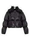 Jil Sander Padded Jacket With Faux Fur Collar In Black