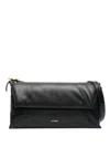 Jil Sander Padded Leather Shoulder Bag In Black
