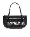 Jil Sander Padded Leather Shoulder Bag In Black