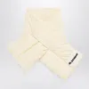 Jil Sander Logo-patch Padded Scarf In Beige