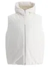 Jil Sander Padded Sleeveless Jacket With High Collar And Zip Closure In White