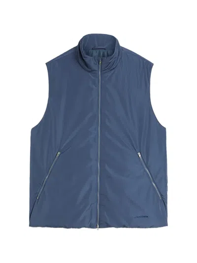 Jil Sander Padded Taffeta Gilet In Blue