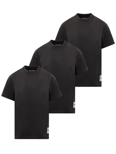 Jil Sander Painted Tre T-shirt In Black