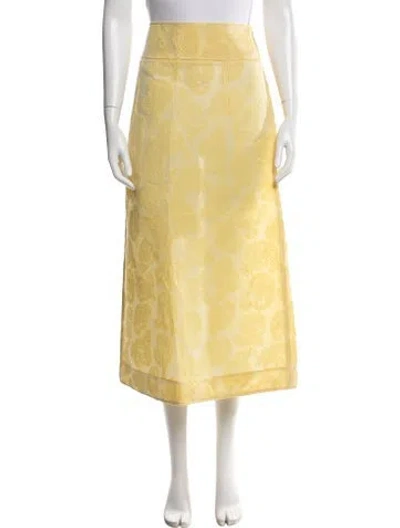 Pre-owned Jil Sander Paisley Print Midi Length Skirt W/ Tags In Yellow