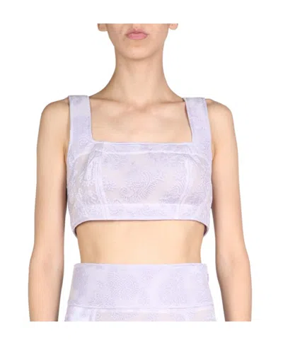 JIL SANDER JIL SANDER PAISLEY PRINT SLEEVELESS CROPPED TOP