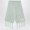Jil Sander Pale Green Mohair Blend Scarf In Green