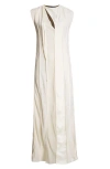 JIL SANDER JIL SANDER PANELED CHEST CUTOUT MAXI DRESS