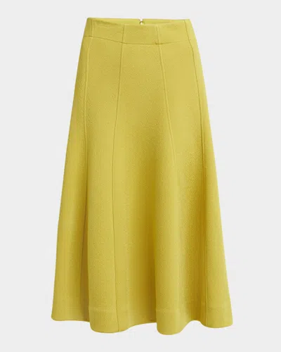 Jil Sander Paneled Midi A-line Skirt In Cornfield