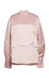 Jil Sander Paneled Satin Shirt In Pink