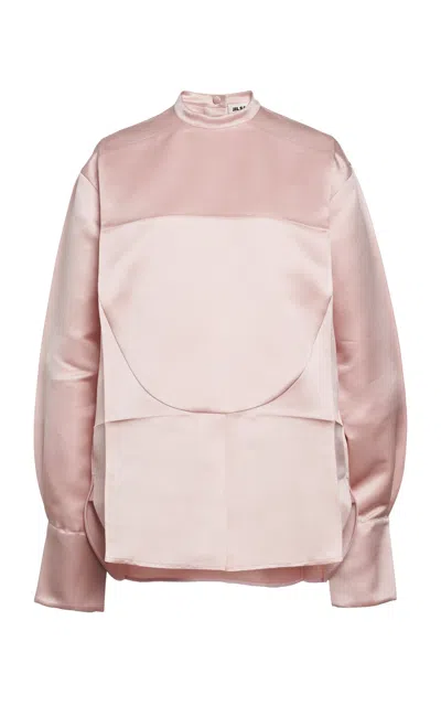 Jil Sander Paneled Satin Shirt In Pink