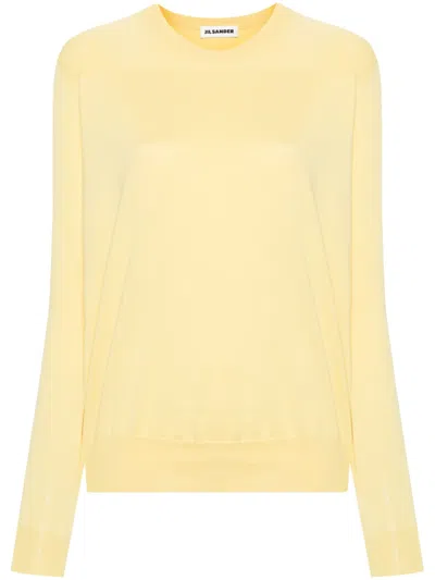 Jil Sander Panelled Cotton Jumper In Gold