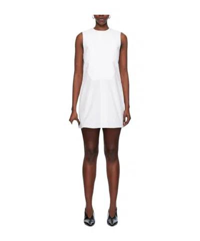 Jil Sander Panelled Cotton Minidress In White
