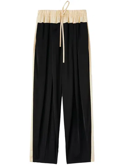 Jil Sander Panelled Drawstring Straight-leg Track Pants In Black