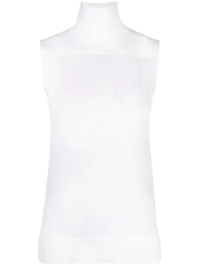 Jil Sander Panelled High-neck Top In White
