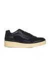 Jil Sander Panelled Low-top Leather Sneakers In Black