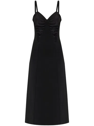 Jil Sander Panelled Midi Dress In Black