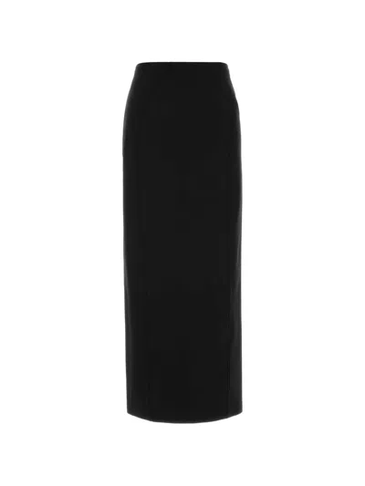 Jil Sander Pleated-insert Side-pocket Maxi Skirt In Black