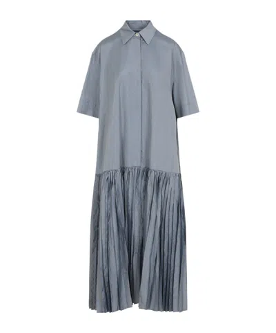 Jil Sander Panelled Shirt Dress In Gray