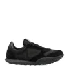 Jil Sander Suede Panel Round Toe Rubber Sole Sneakers In Black