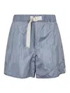 Jil Sander Blue Regular Fit Shorts In Negro