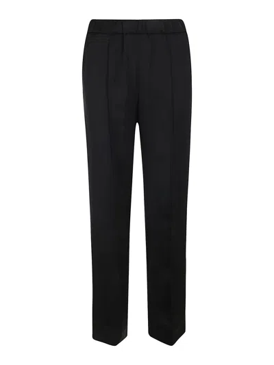 Jil Sander Elastic Waisted Pleated Pants In Black