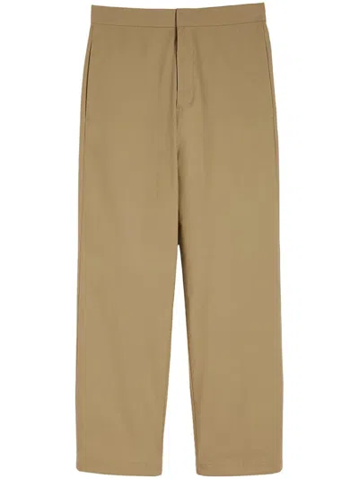 Jil Sander Pantalon Logo Bolsillo Marron In Neutral