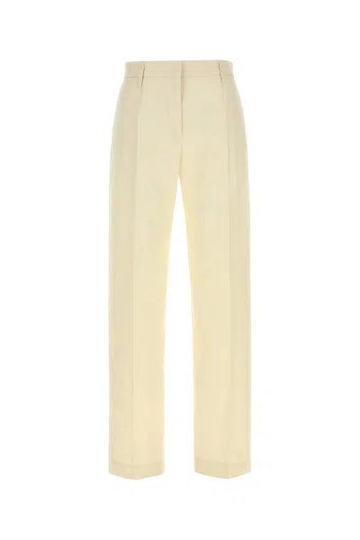 Jil Sander Ivory Cotton Pant In Neutral