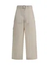 Jil Sander Belted Waist Cargo Trousers In Neutral