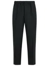 Jil Sander Black Wool Pants In Blue