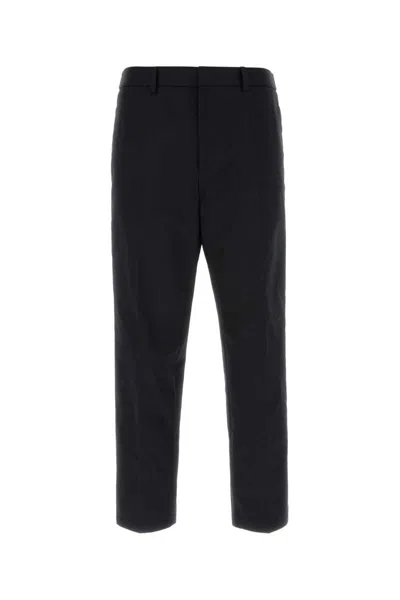 Jil Sander Navy Blue Wide Leg Pant