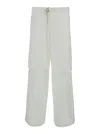 Jil Sander White Cargo Pants In Cotton Man In White