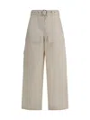 Jil Sander Belted Waist Cargo Trousers In Neutral