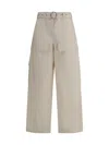 Jil Sander Belted Waist Cargo Trousers In Neutral