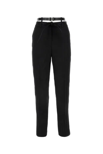 Jil Sander Silk Trousers In Black