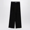 Jil Sander Black Wide Trousers With Belt Women In Black