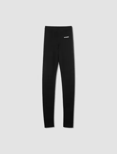 Jil Sander Logo-print High-waist Leggings In Black