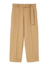 Jil Sander Straight-leg Belted Wool Trousers In Brown