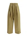 Jil Sander Pleated Detail Drawstring Trousers In Brown