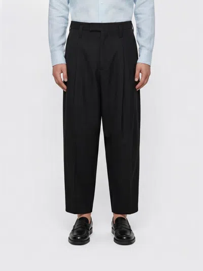 Jil Sander Pleated Pressed-crease Trousers In Black