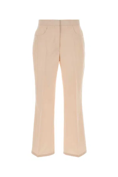 Jil Sander Wool Trousers Tailored Belt Loops Back Pockets In Neutral
