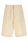 Jil Sander Bermuda Shorts With Back And Side Pockets In White